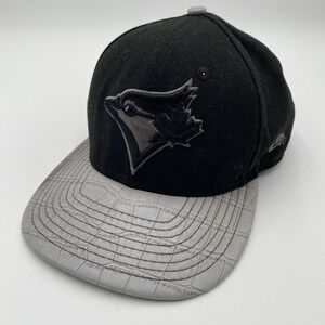 Toronto Blue Jays New Era 9Fifty SnapBack Hat Black Gray MLB Flat Bill Blackout